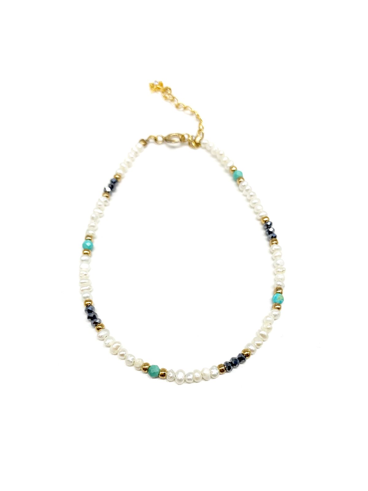 오키디루포(OCCHI DI LUPO) Rabat Pearl & Turquoise bracelet