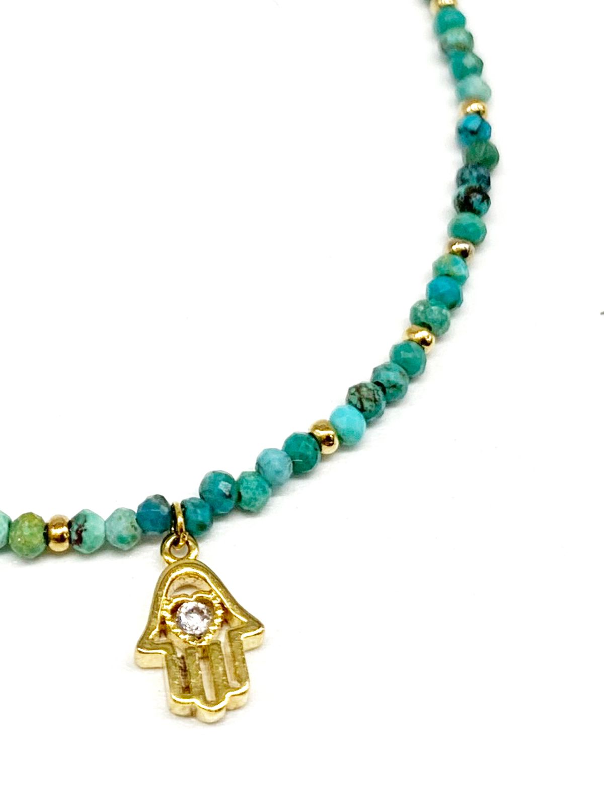 오키디루포(OCCHI DI LUPO) Hamsa Turquoise bracelet
