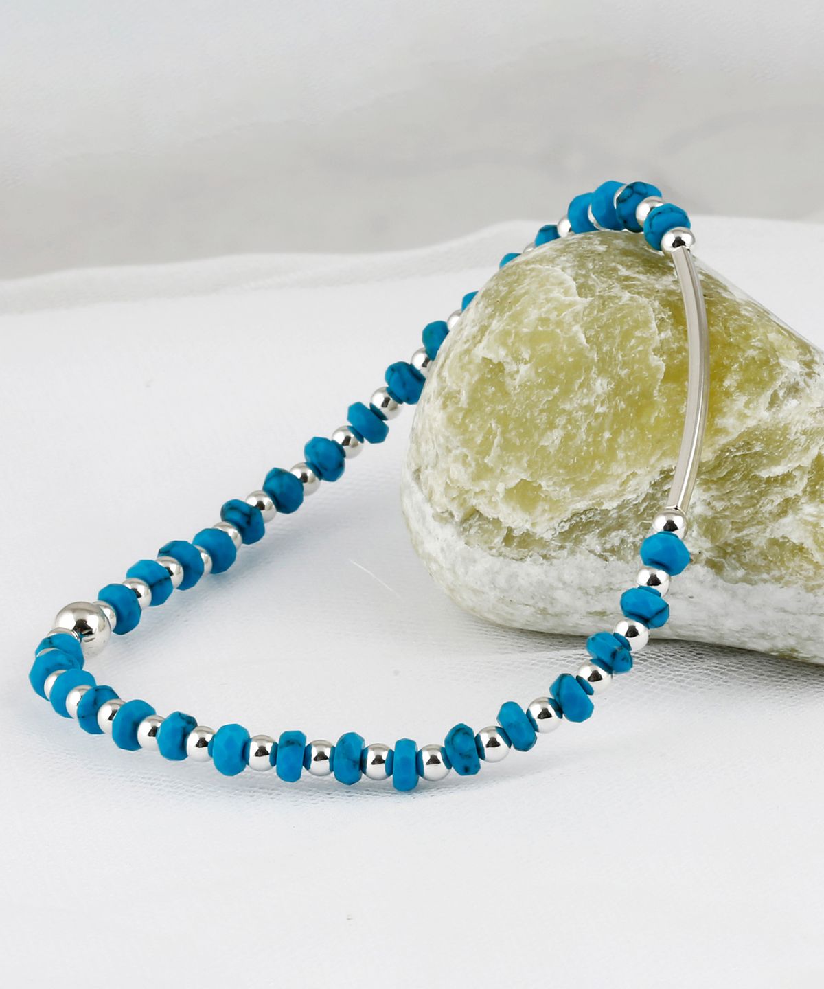 쇼브오프(SHOVEOFF) [Silver92.5]SVB - #S229 Round Bar Turquoise Bracelet