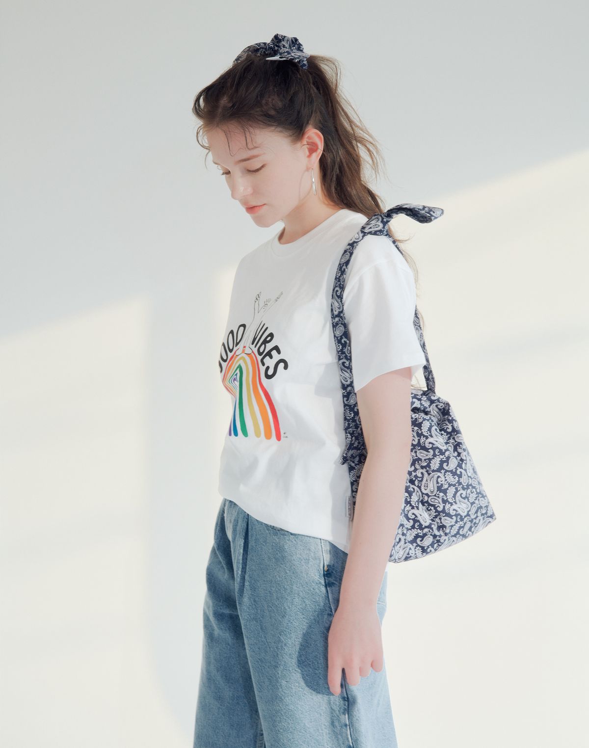 썸띵굿(SOMETHING GOOD) Paisley Tie Eco Bag Mini-Cross_NAVY
