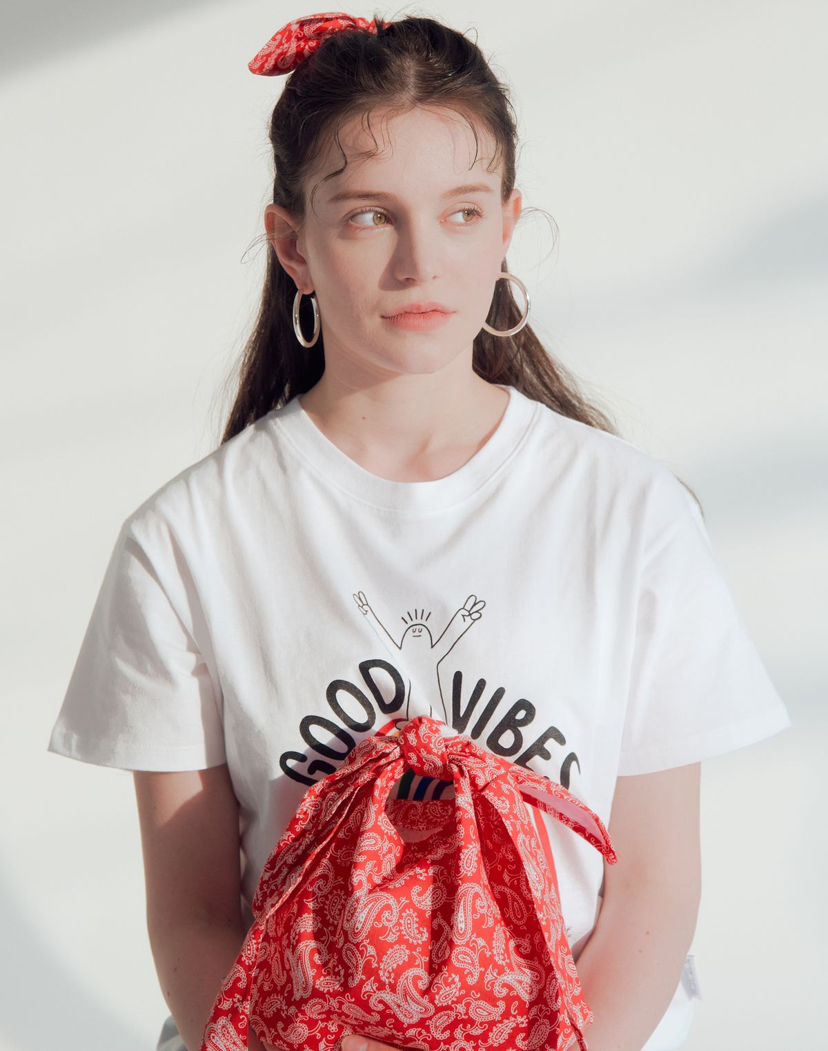 썸띵굿(SOMETHING GOOD) Paisley Tie Eco Bag Mini-Cross_RED