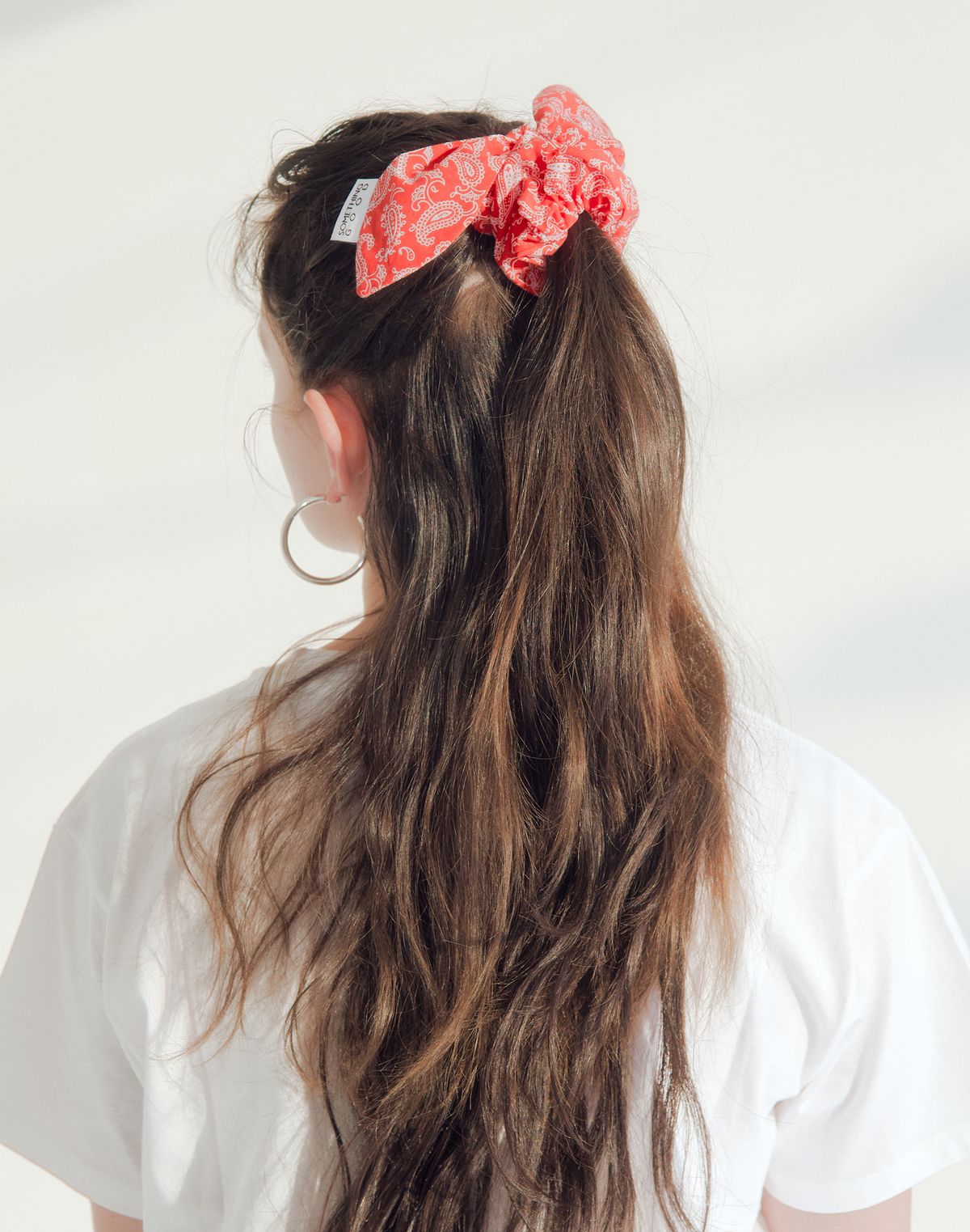 썸띵굿(SOMETHING GOOD) Tie Bow Scrunchy_Paisley_RED
