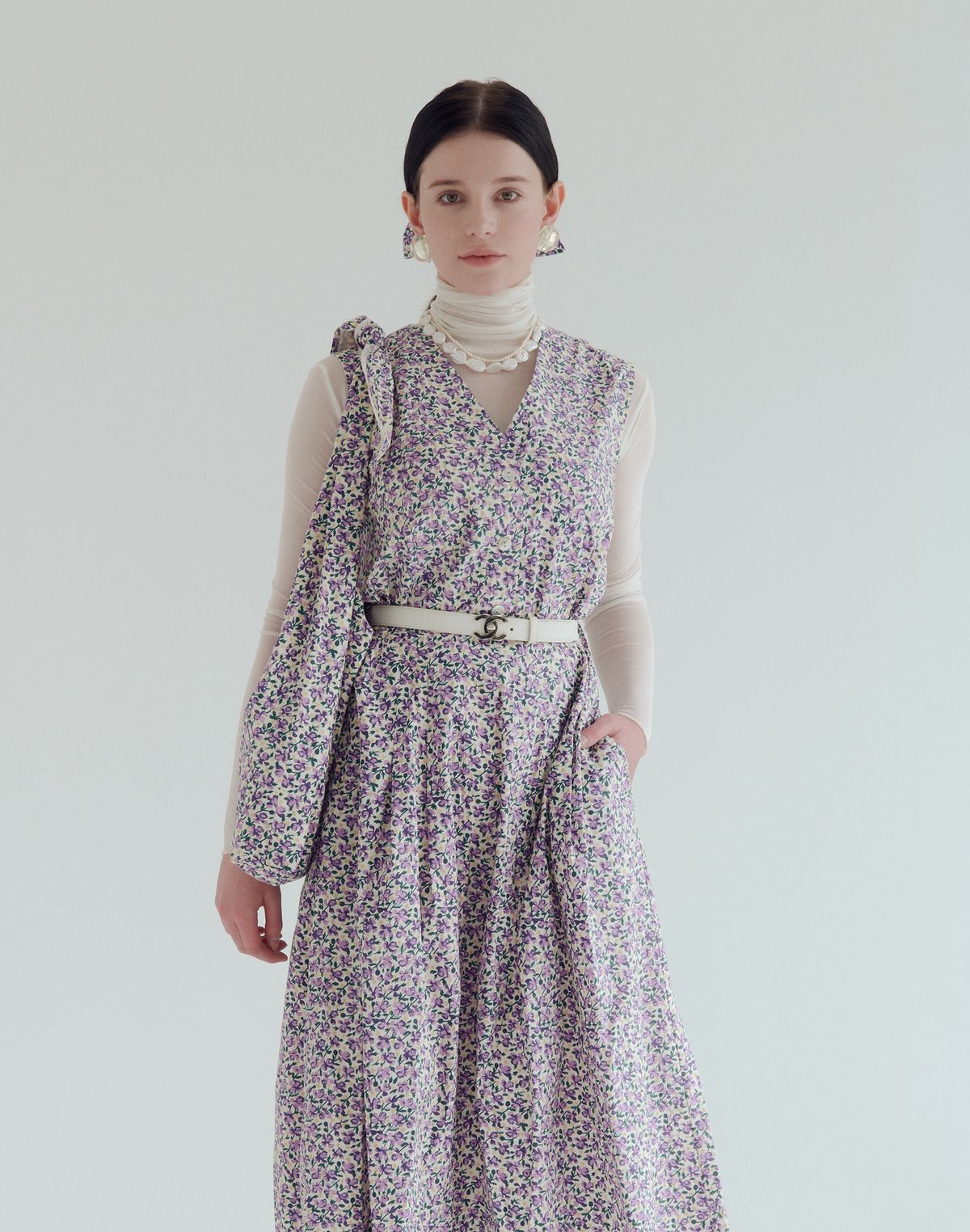 썸띵굿(SOMETHING GOOD) RANNY Floral Dress_PURPLE
