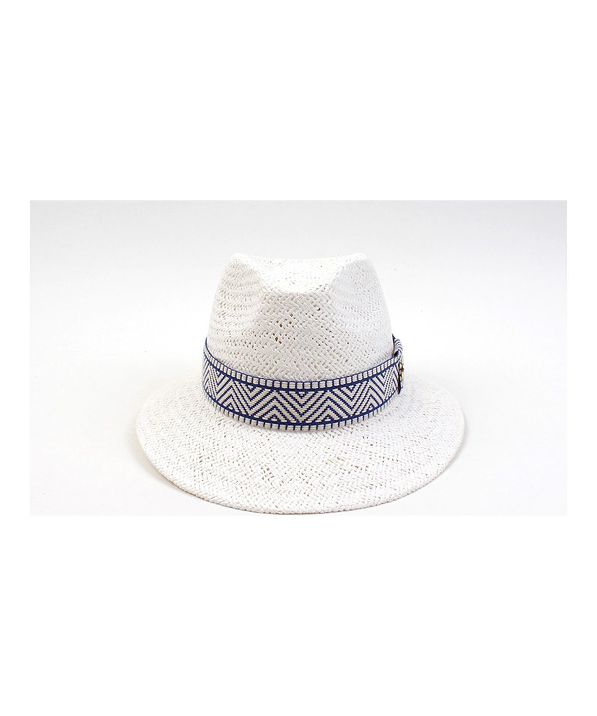 유니버셜 케미스트리(UNIVERSAL CHEMISTRY) Blue Mono Line Swing White Short Fedora 여름페도라