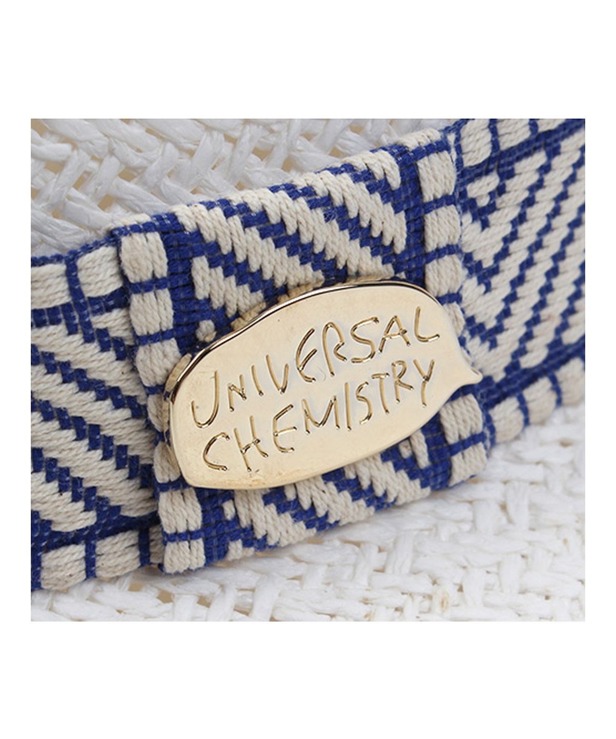 유니버셜 케미스트리(UNIVERSAL CHEMISTRY) Blue Mono Line Swing White Short Fedora 여름페도라