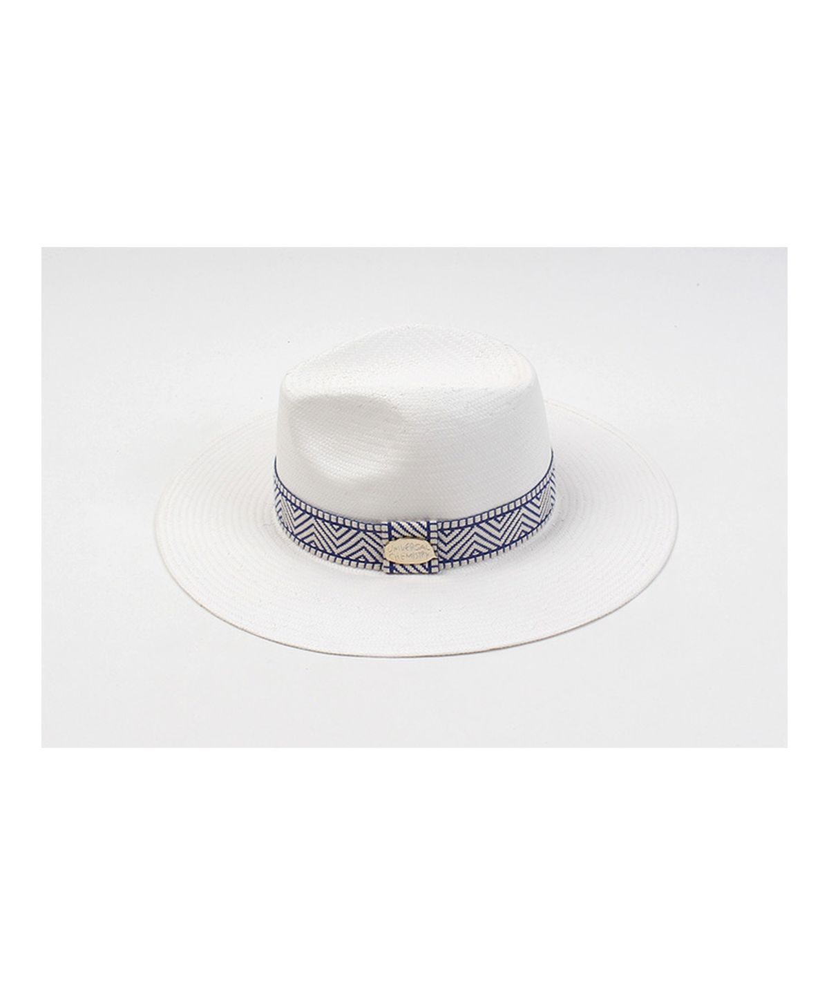 유니버셜 케미스트리(UNIVERSAL CHEMISTRY) Blue Mono Line Summer Long White Fedora 여름페도라