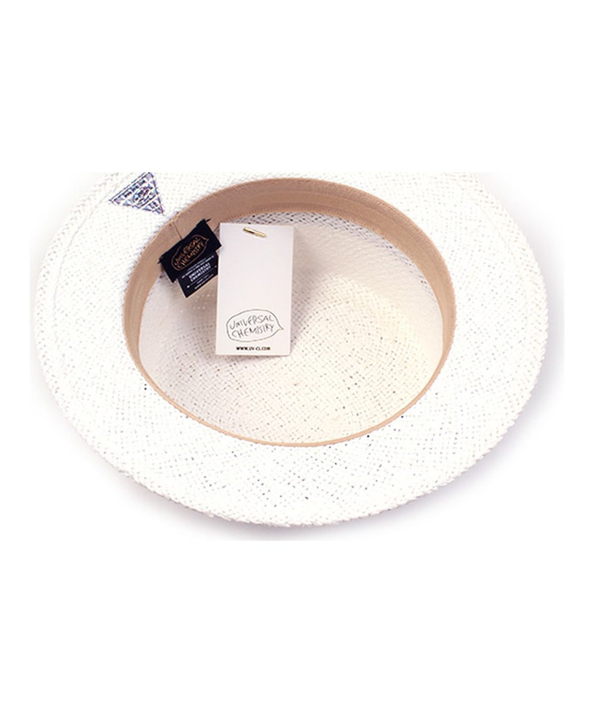 유니버셜 케미스트리(UNIVERSAL CHEMISTRY) Cool Line White Flat Short Panama Hat 여름페도라