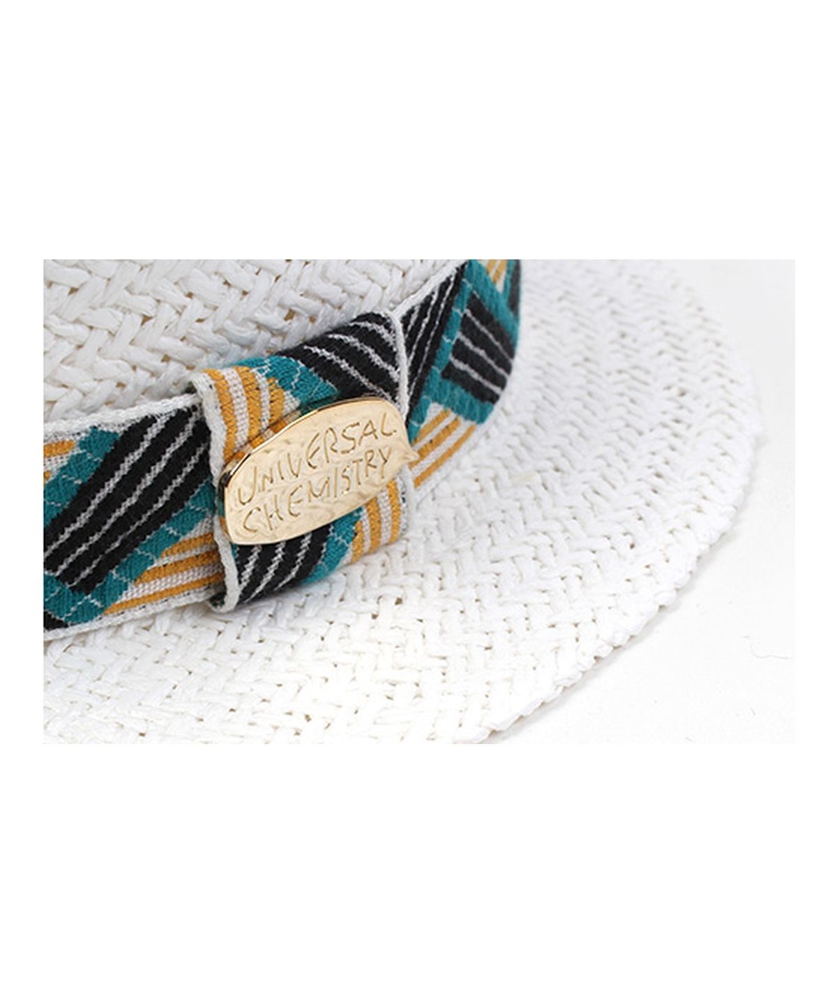 유니버셜 케미스트리(UNIVERSAL CHEMISTRY) Cool Line White Flat Short Panama Hat 여름페도라