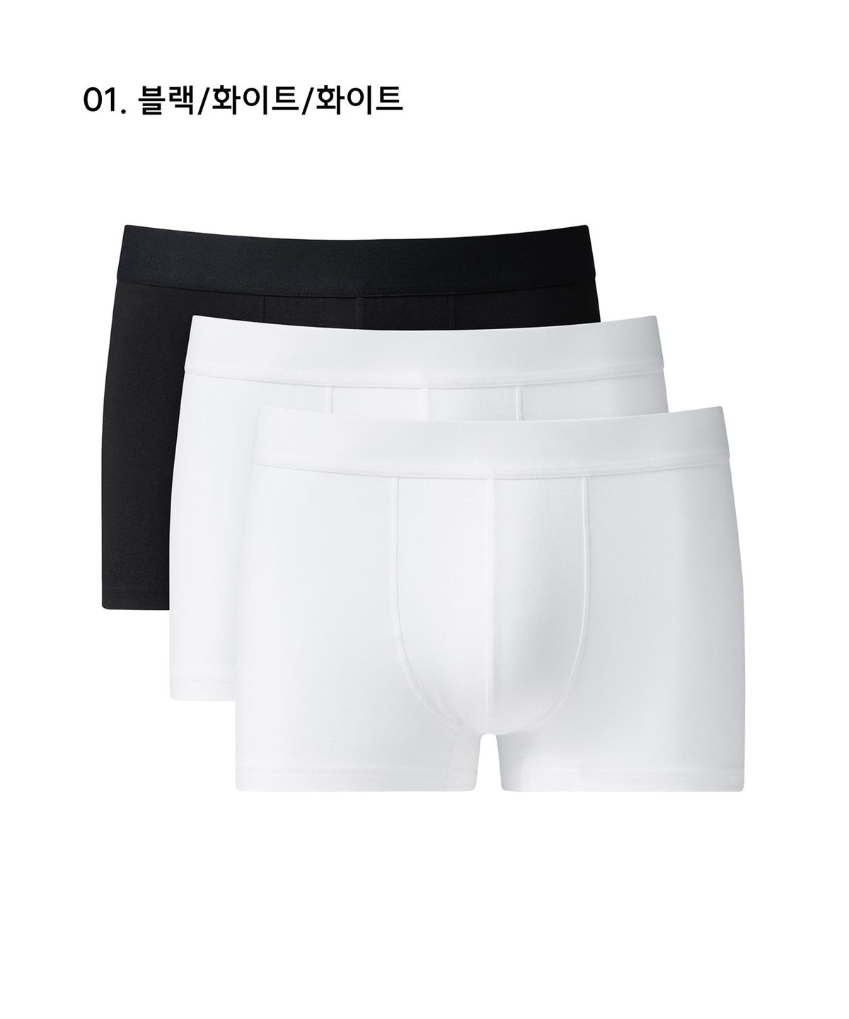 무신사 스탠다드(MUSINSA STANDARD) 맨즈 코튼 드로즈 블랙 & 화이트 3팩