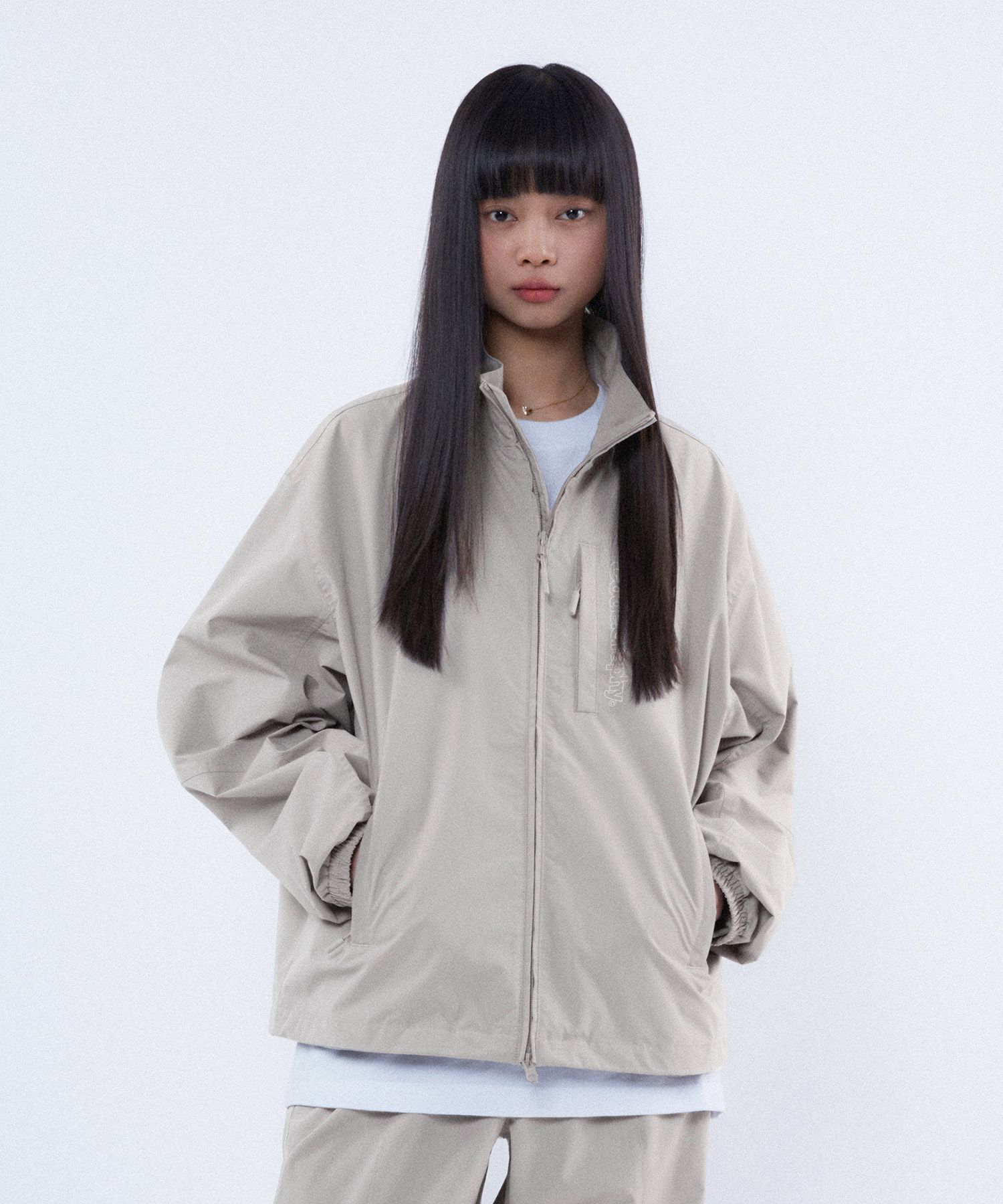 CODEGRAPHY 2WAYテック ショート ジャケット_ベージュ MUSINSA | Codegraphy 2-WAY TECH SHORT JACKET_BEIGE