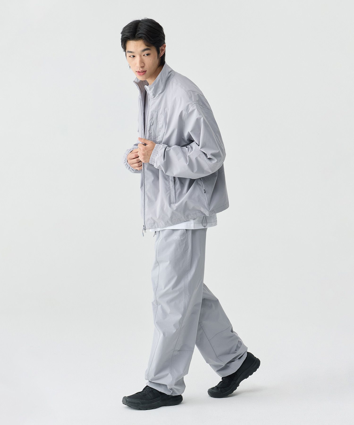 MUSINSA | Codegraphy 2-WAY TECH SHORT JACKET_GRAY
