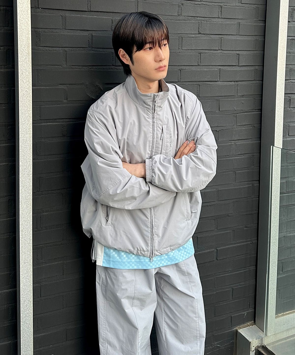 코드그라피(CGP) 테크 숏 자켓_그레이BDF 셋업
