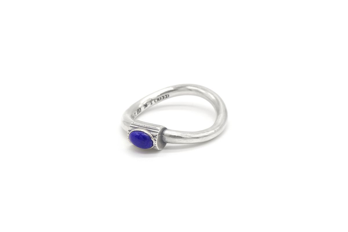 오드콜렛(ODDCOLLET) [SILVER925]texture ring (blue)