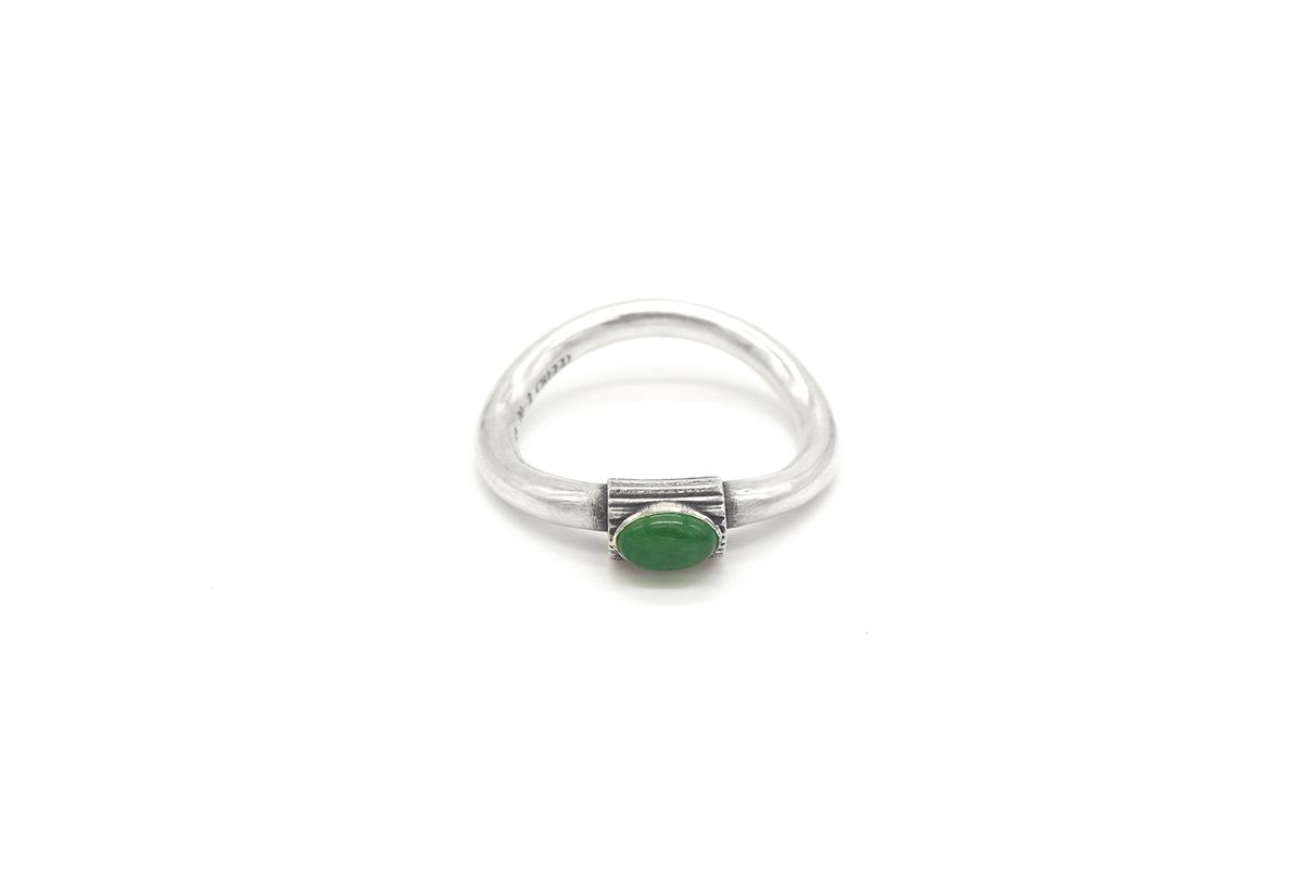 오드콜렛(ODDCOLLET) [SILVER925]texture ring (green)