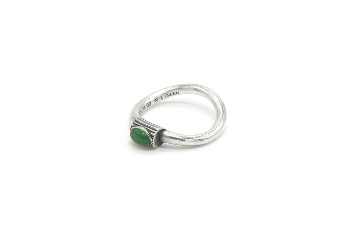 오드콜렛(ODDCOLLET) [SILVER925]texture ring (green)