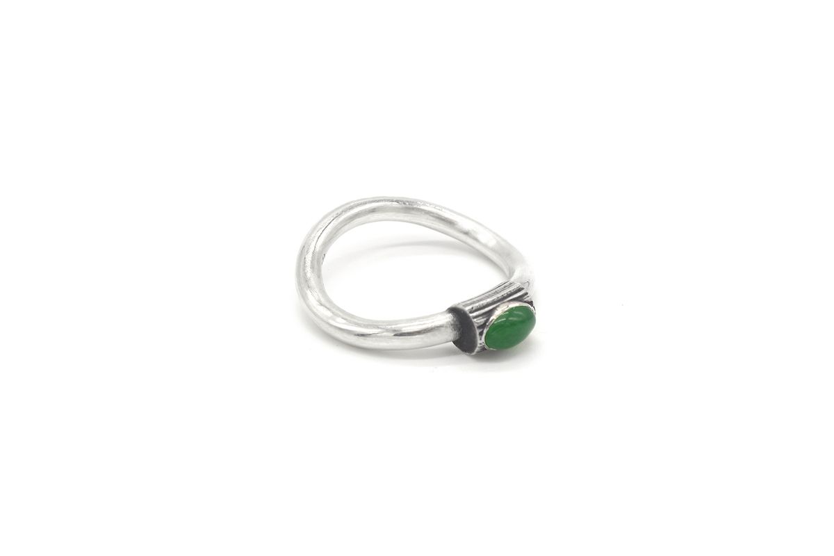 오드콜렛(ODDCOLLET) [SILVER925]texture ring (green)