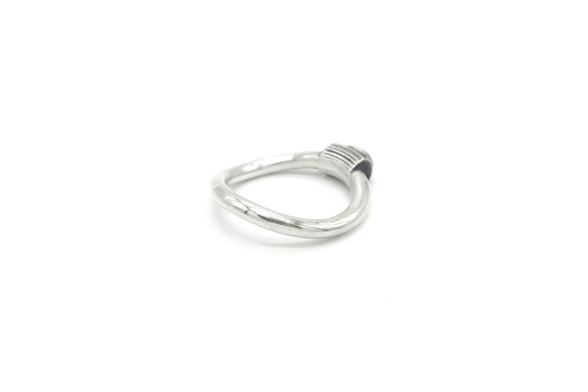 오드콜렛(ODDCOLLET) [SILVER925]texture ring (green)
