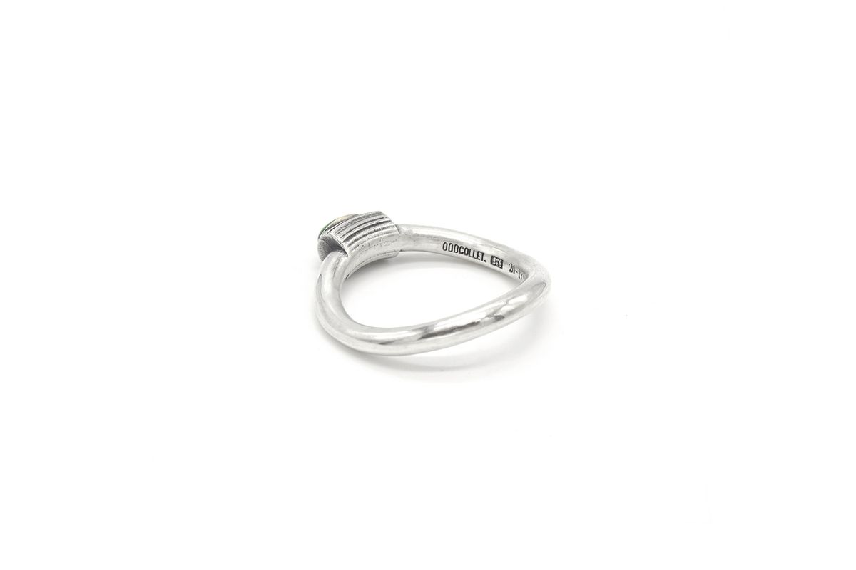 오드콜렛(ODDCOLLET) [SILVER925]texture ring (green)