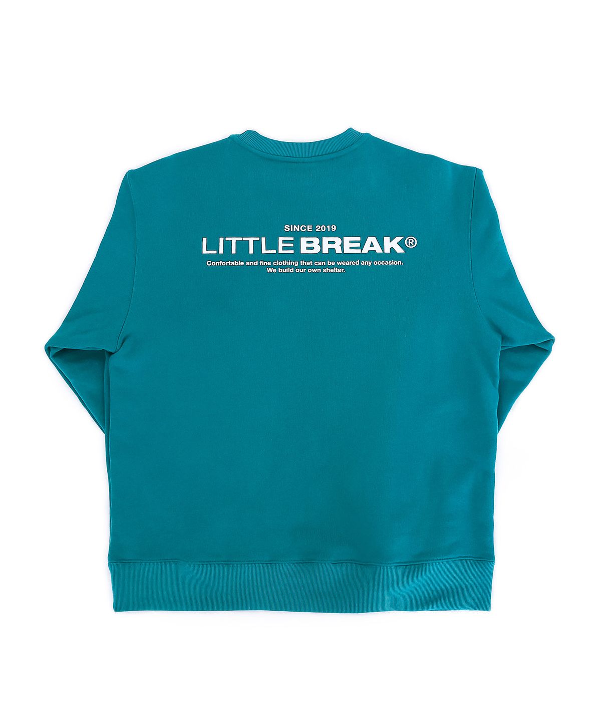 리를브레이크(LITTLE BREAK) LB 로고 맨투맨 (블루그린)