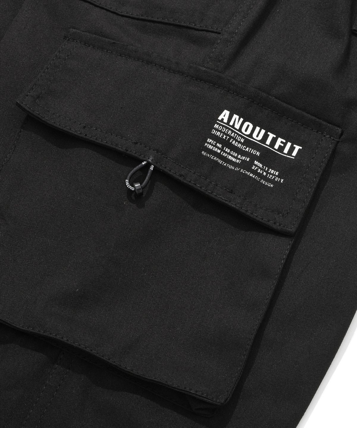 언아웃핏(AOTT) 유니섹스 스트레이트 카고 조거팬츠 블랙 v2