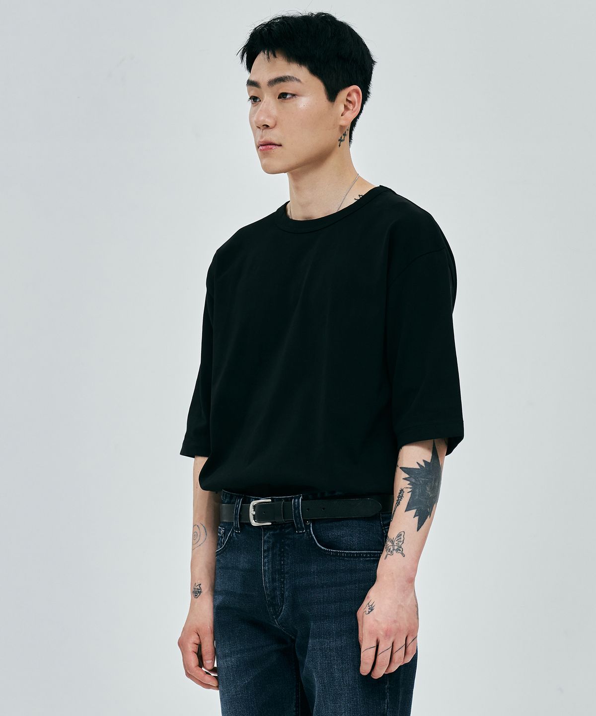 플랙(PLAC) 남성 로고 티셔츠 블랙