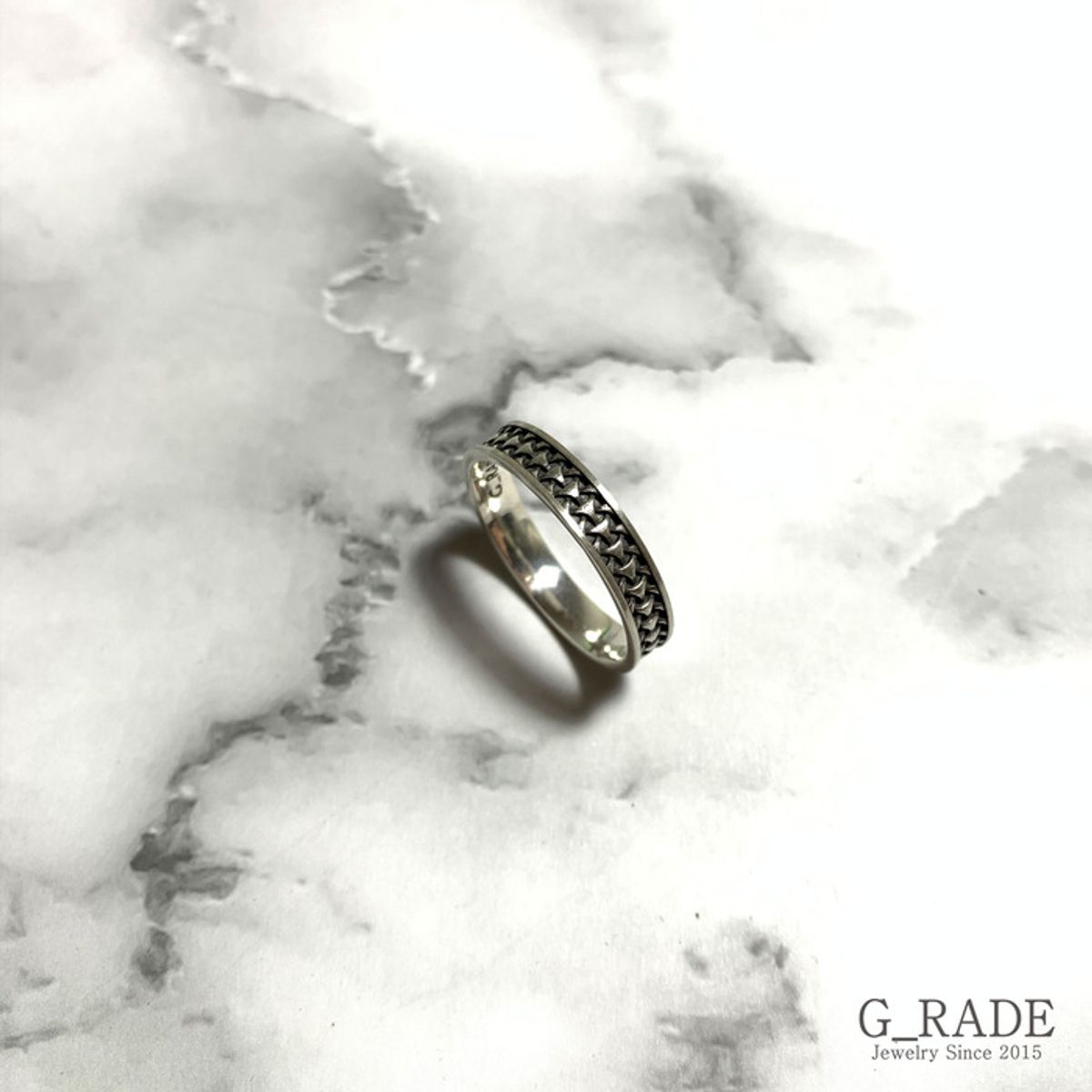 지레이드(G_RADE) Pattern Logo Layered Ring No.1