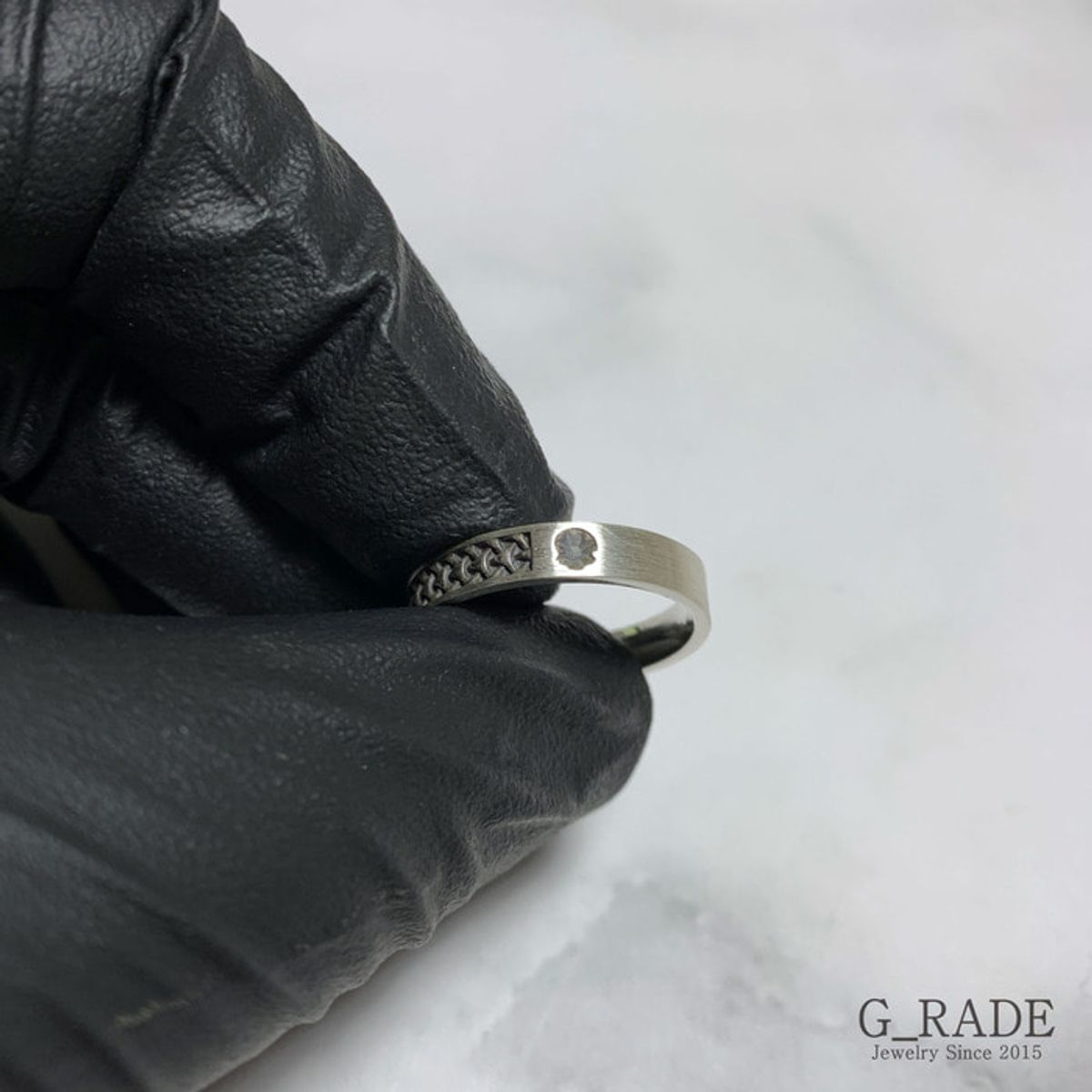 지레이드(G_RADE) Pattern Logo Layered Ring No.1