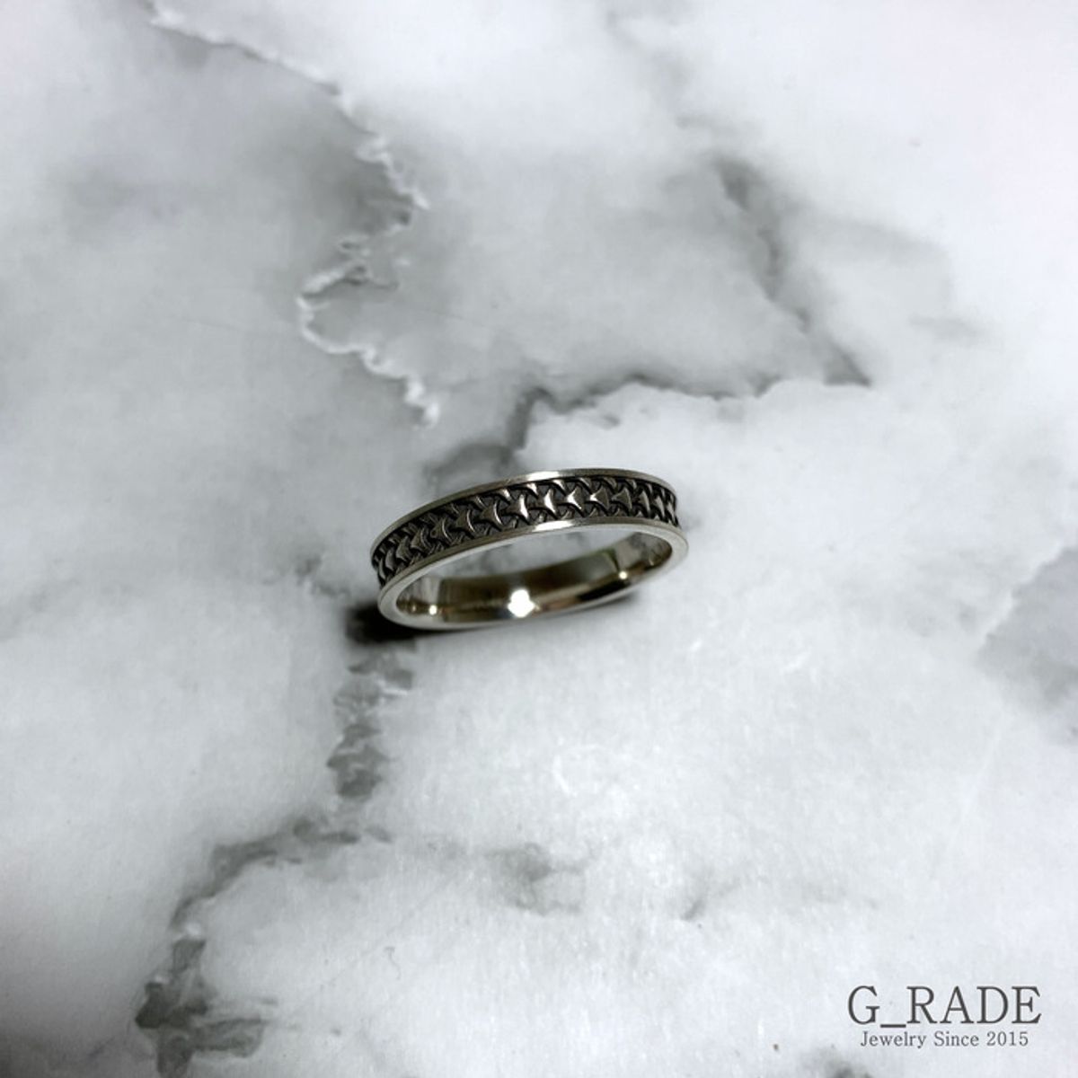 지레이드(G_RADE) Pattern Logo Layered Ring No.1