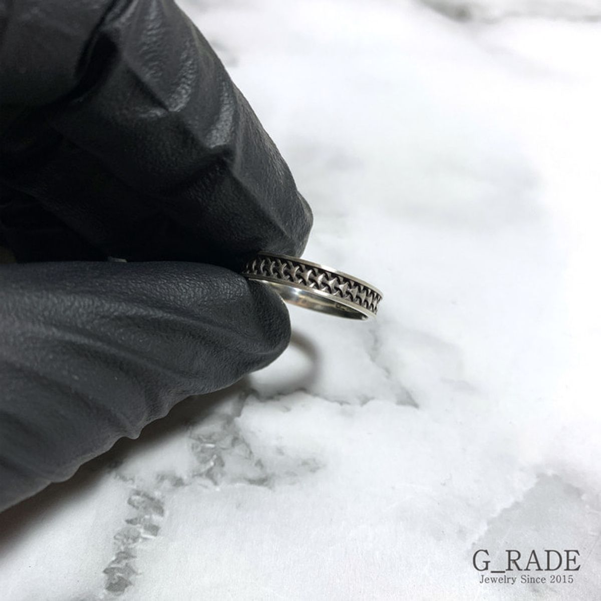 지레이드(G_RADE) Pattern Logo Layered Ring No.1