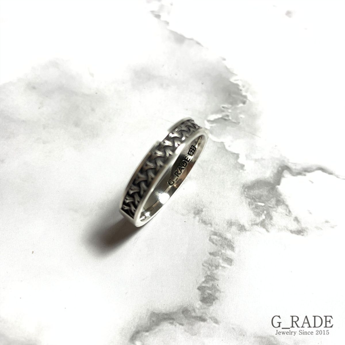 지레이드(G_RADE) Pattern Logo Layered Ring No.2