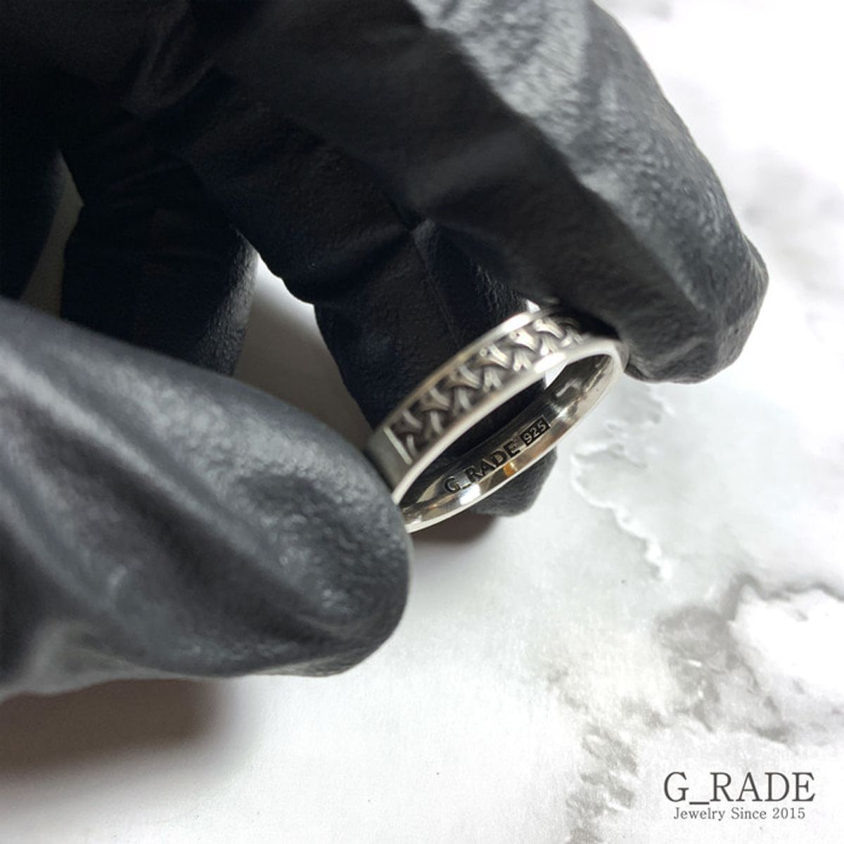 지레이드(G_RADE) Pattern Logo Layered Ring No.2
