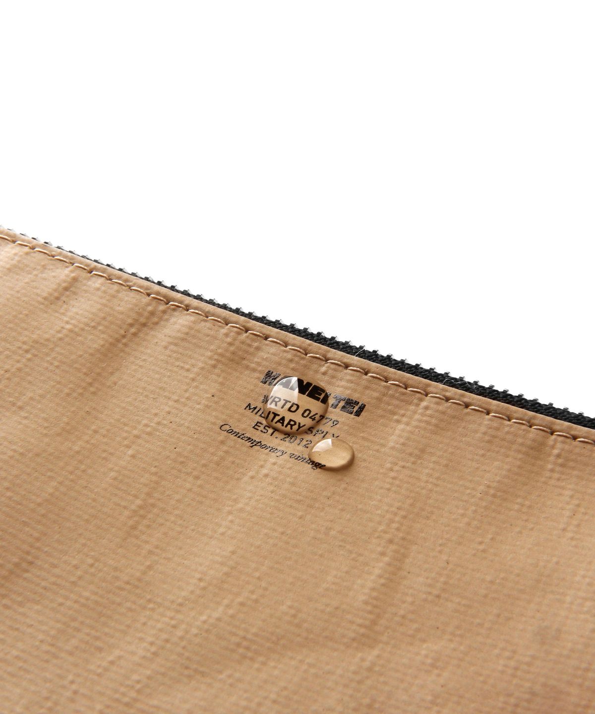 카네이테이(KANEITEI) TIGER FLAT POUCH L (BEIGE) / UPCYCLED