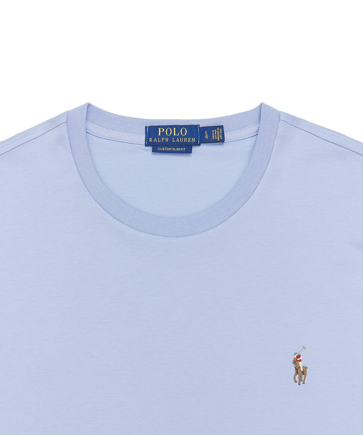 폴로 랄프 로렌(POLO RALPH LAUREN) 커스텀 슬림 소프트 코튼 티 - 블루