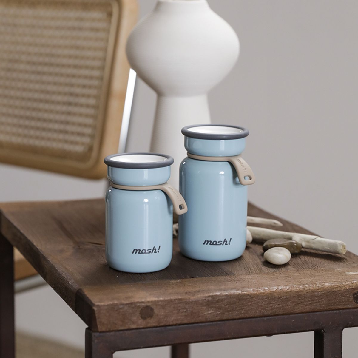모슈(MOSH) 보온보냉 라떼 미니 텀블러 200ml 스카이