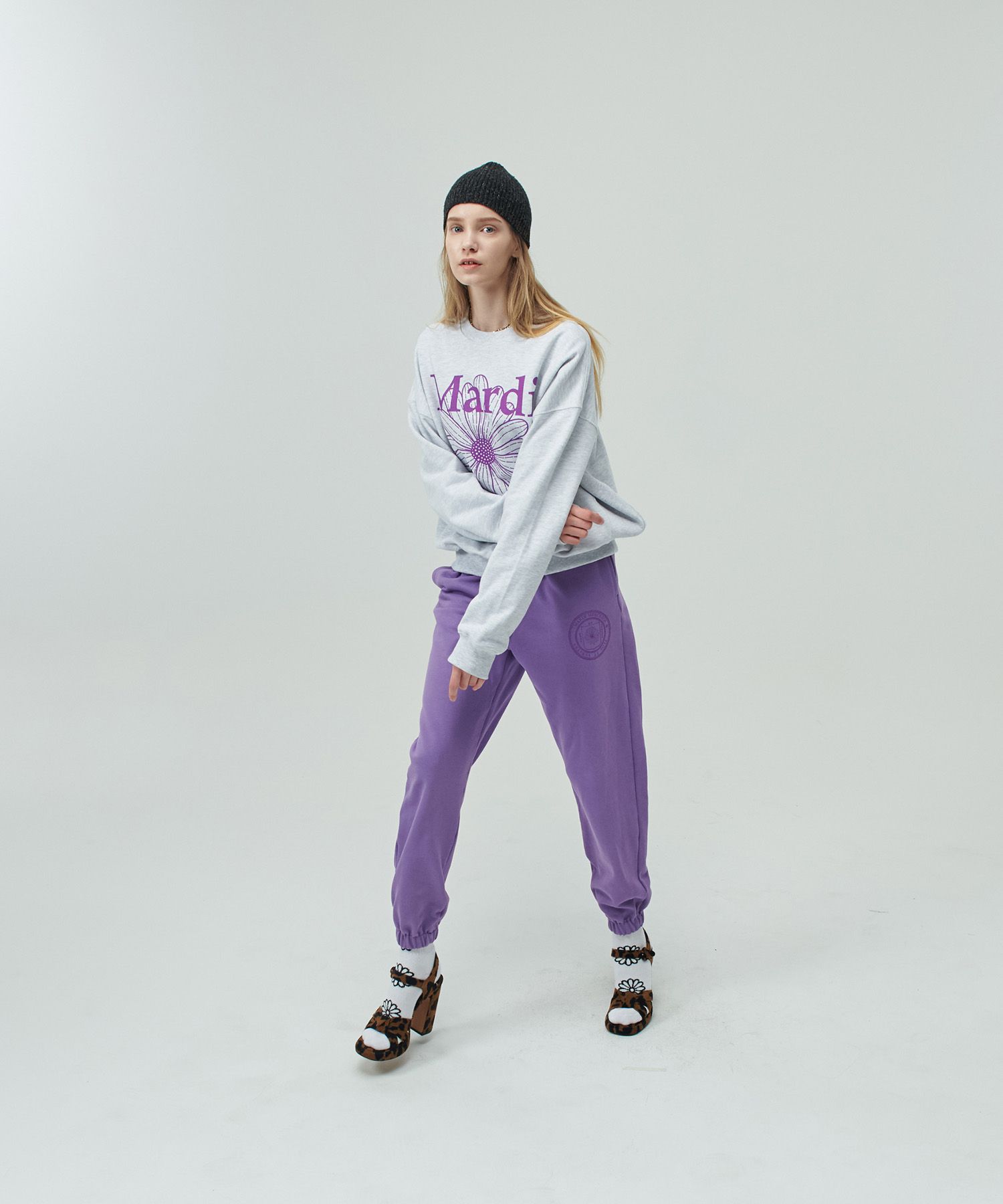 ●Mardi Mercredi●UNISEX SWEATSHIRT FLOWER_HEATHER PURPLE MUSINSA | MARDI MERCREDI SWEATSHIRT FLOWERMARDI_HEATHER PURPLE