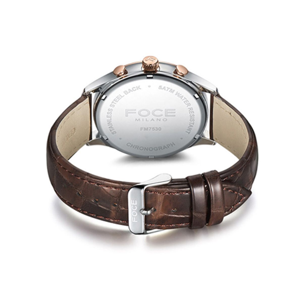 포체(FOCE) 43mm 크로노그래프 남성 가죽시계 FM7530L-WRG