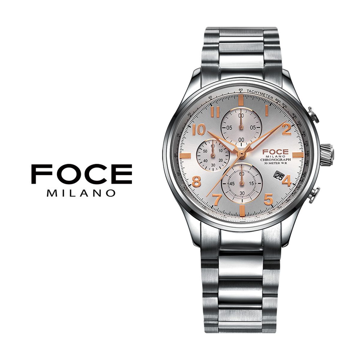포체(FOCE) 43mm 크로노그래프 남성 메탈시계 FM7530WRG
