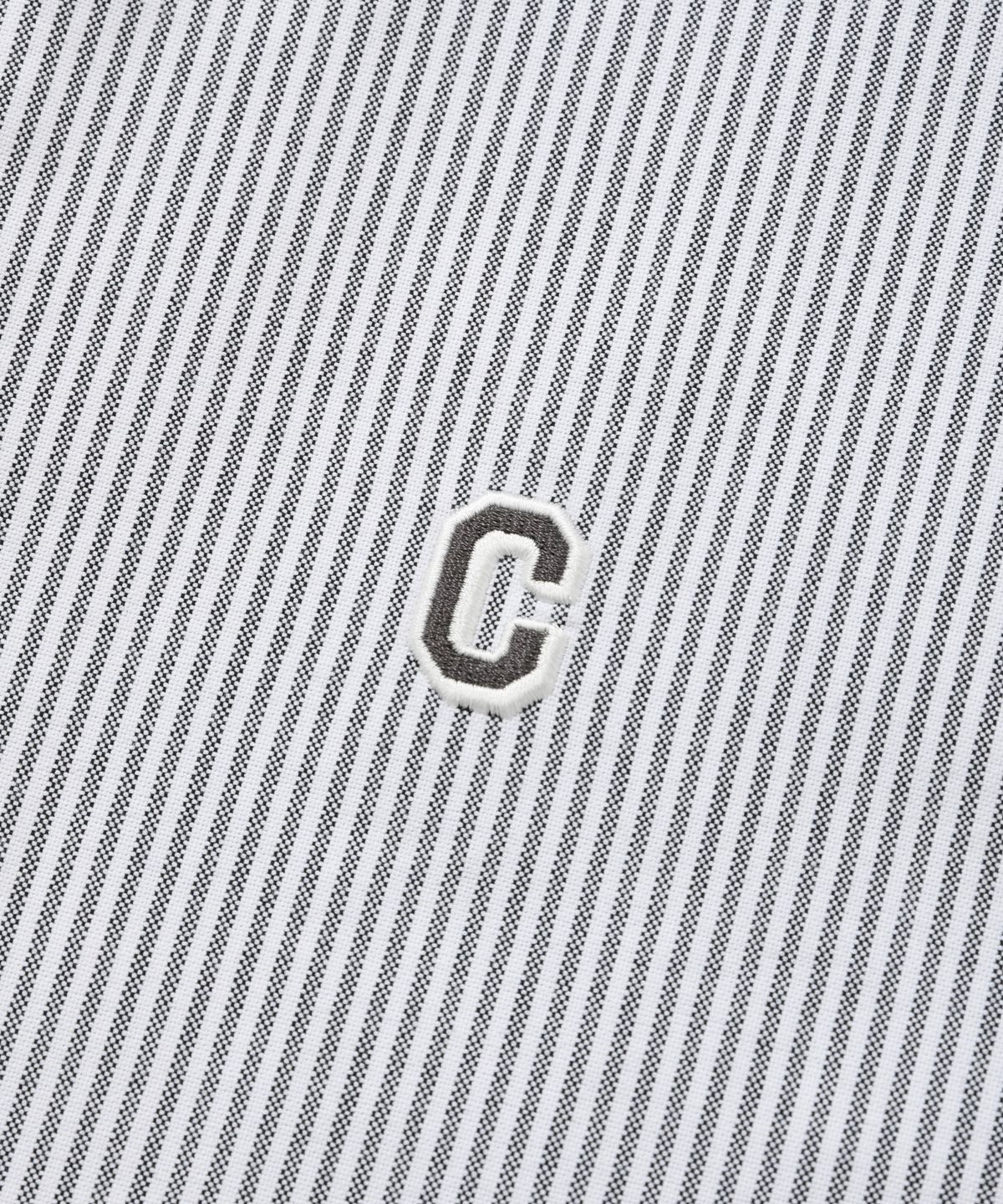 커버낫(COVERNAT) C 로고 옥스포드 스트라이프 셔츠 그레이