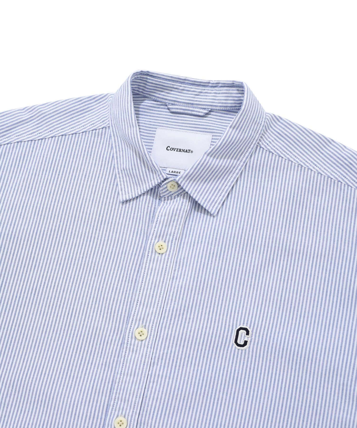 ★23SS★【COVERNAT】★C logo oxford striped shir.t★シャツ★ Covernat Unisex C Logo Oxford Stripes Shirt Green | Striped