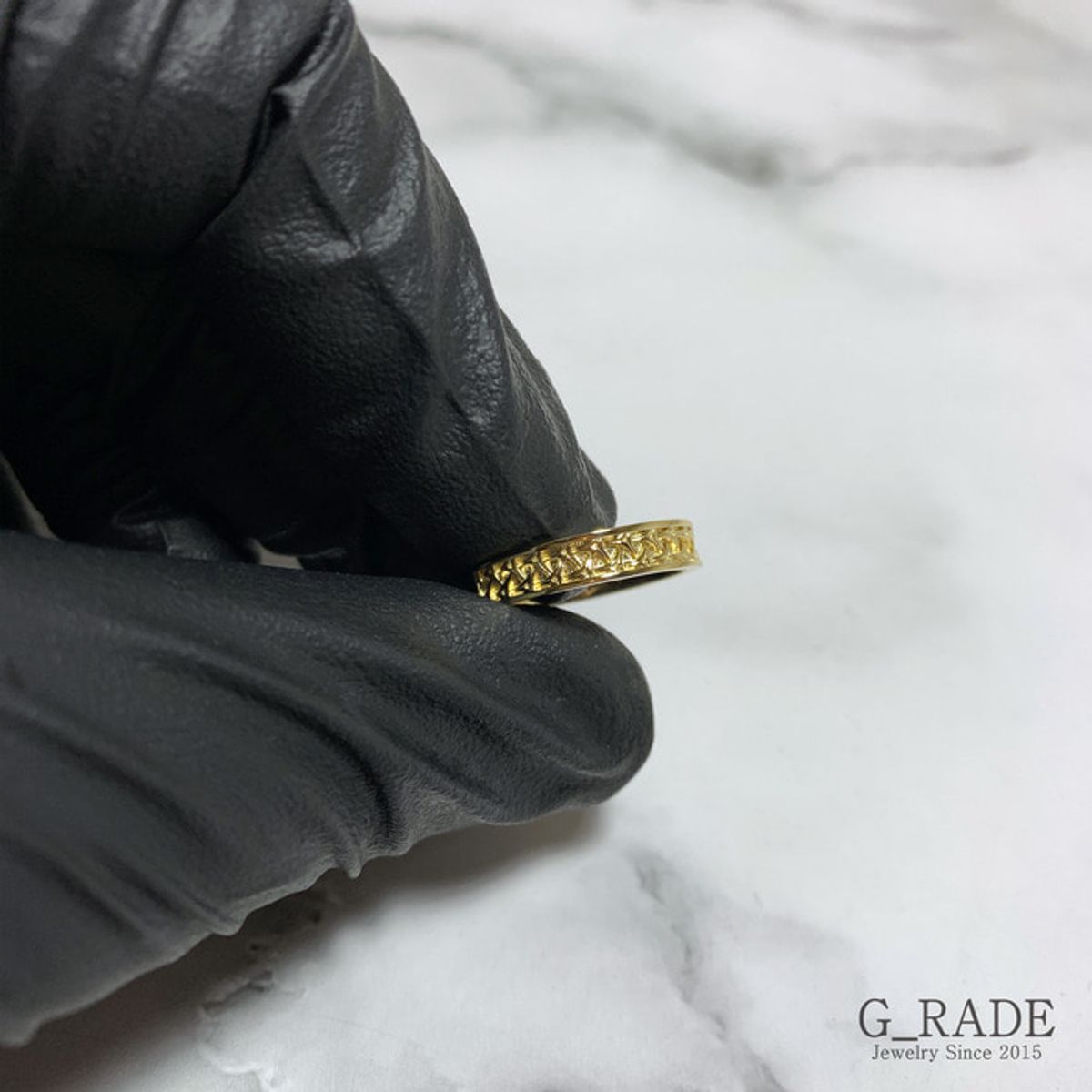 지레이드(G_RADE) Pattern Logo Layered Ring Plating Ver No.2