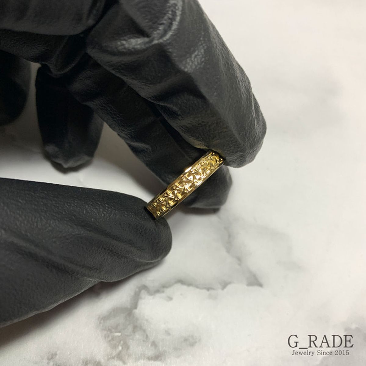 지레이드(G_RADE) Pattern Logo Layered Ring Plating Ver No.2