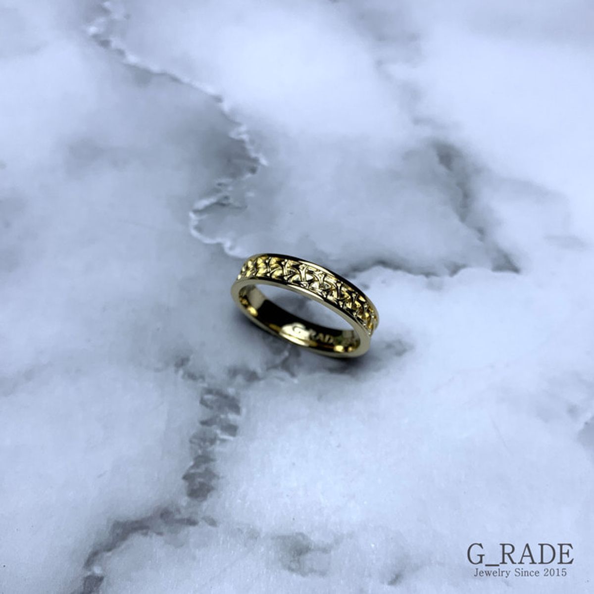 지레이드(G_RADE) Pattern Logo Layered Ring Plating Ver No.2