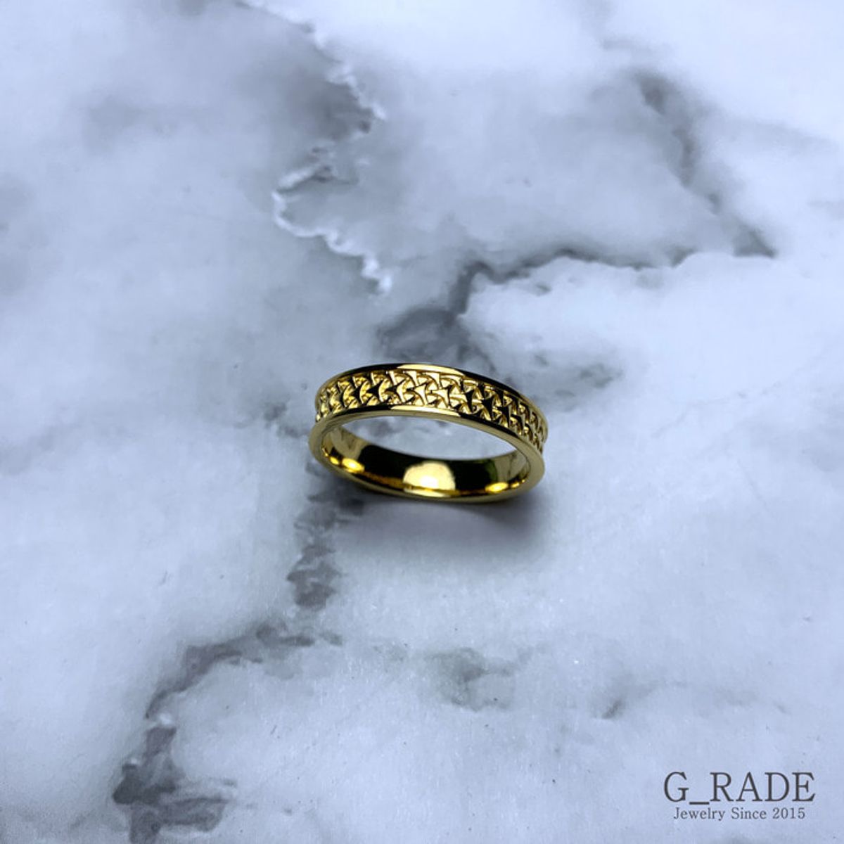 지레이드(G_RADE) Pattern Logo Layered Ring Plating Ver No.1