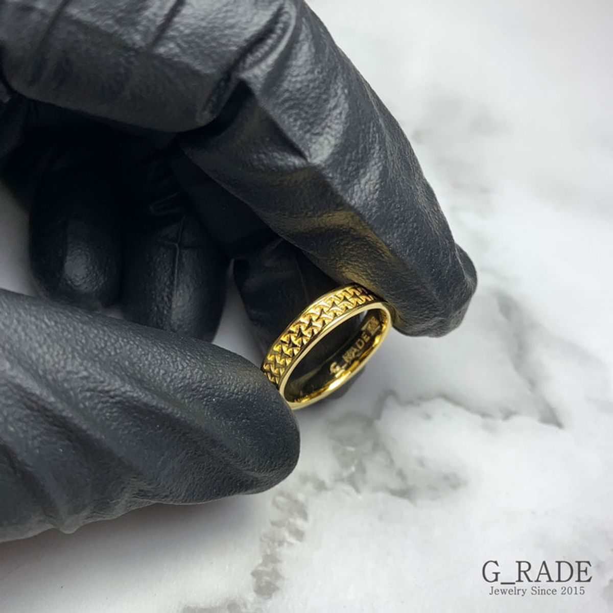 지레이드(G_RADE) Pattern Logo Layered Ring Plating Ver No.1