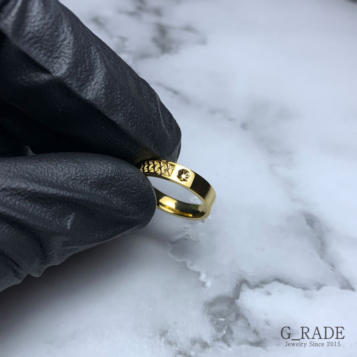 지레이드(G_RADE) Pattern Logo Layered Ring Plating Ver No.1