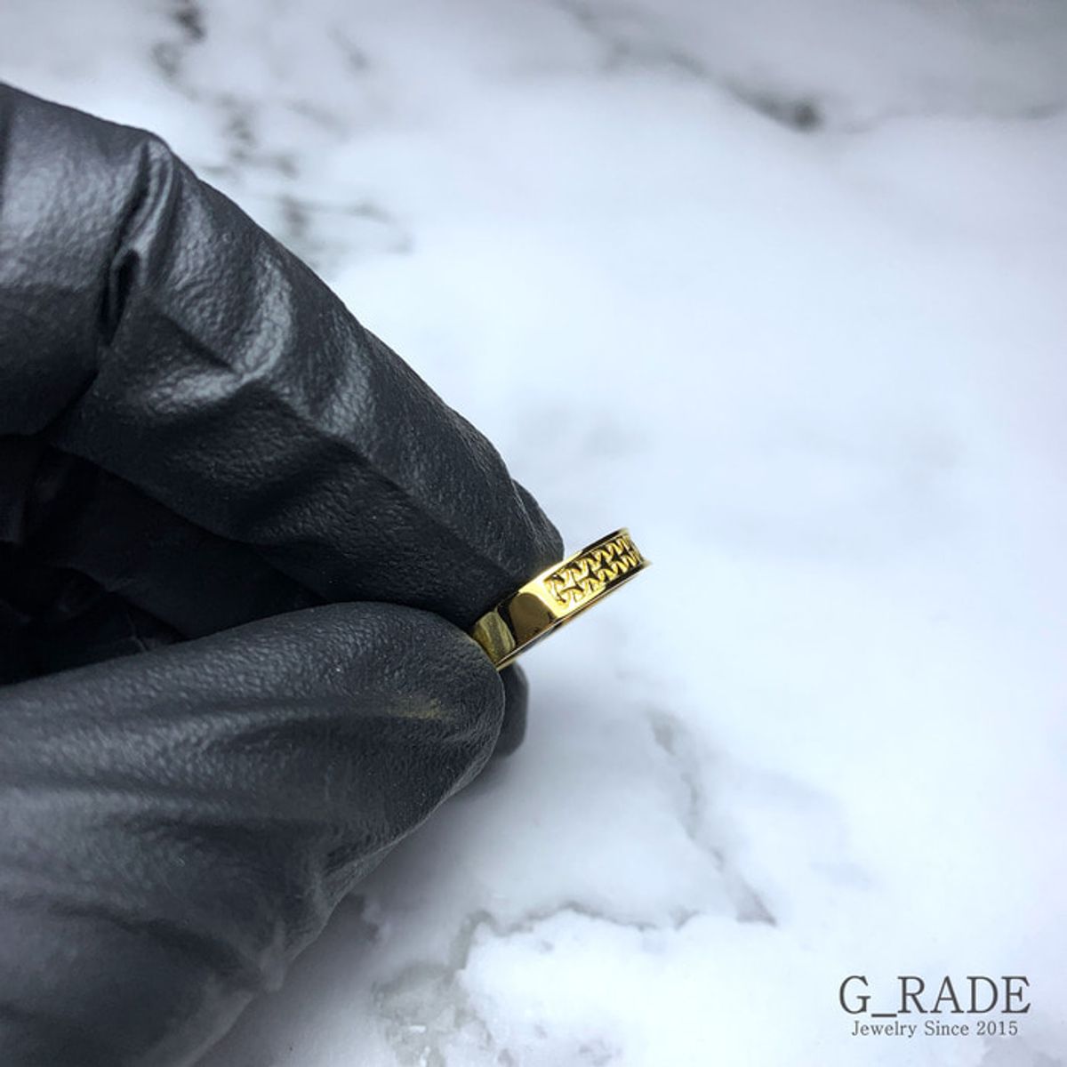 지레이드(G_RADE) Pattern Logo Layered Ring Plating Ver No.1