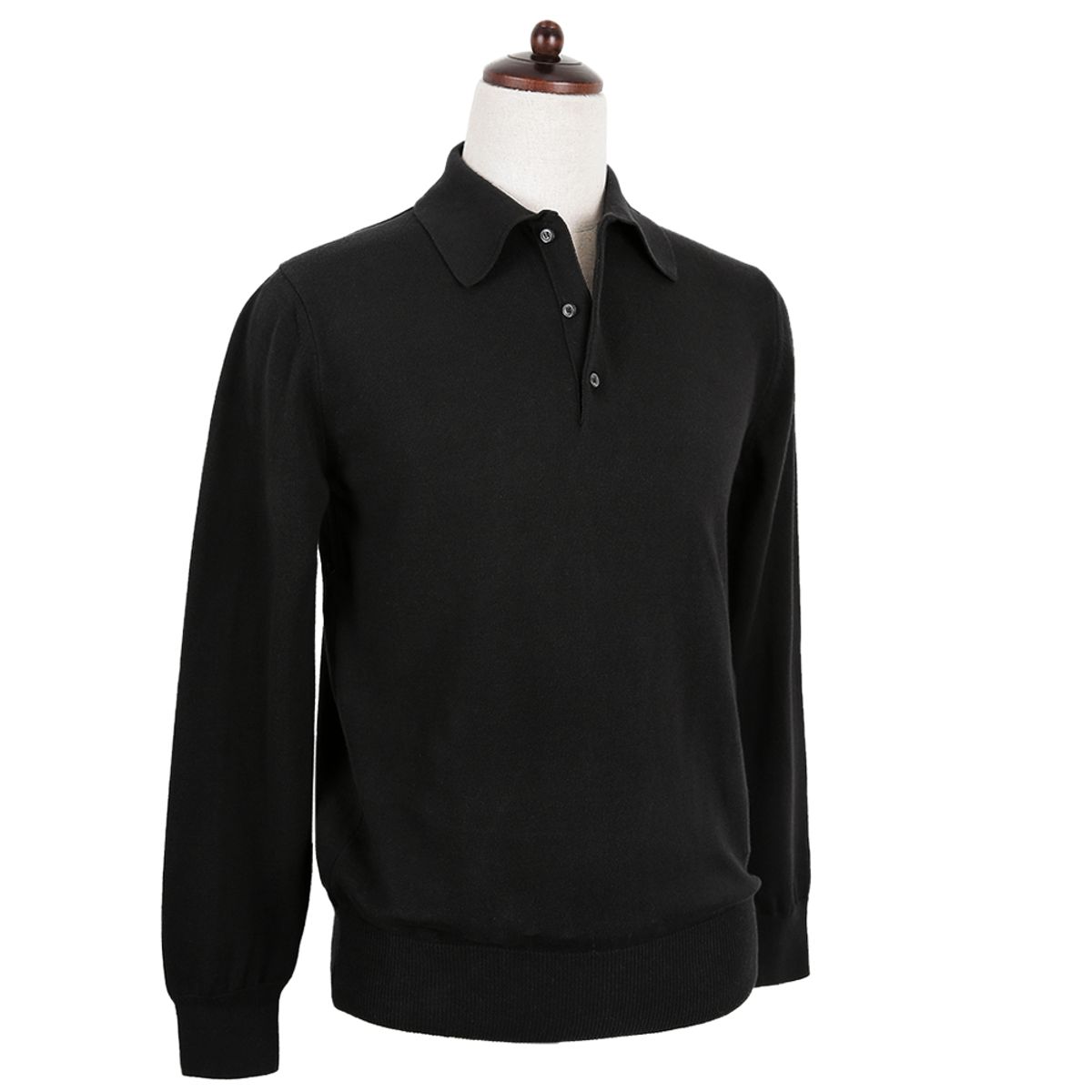 솔티(SORTIE) 14gg Polo Collar Knit (Black)