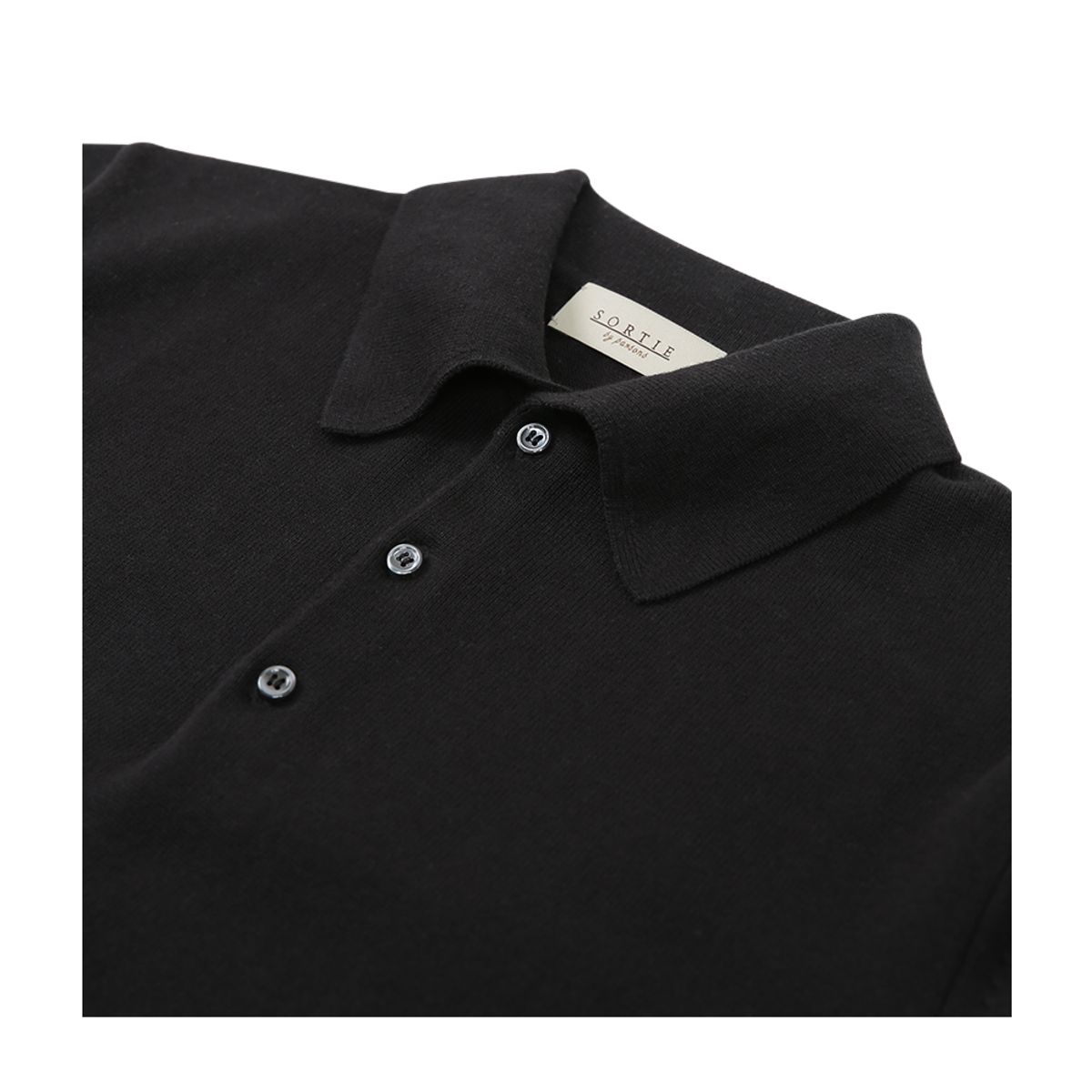 솔티(SORTIE) 14gg Polo Collar Knit (Black)