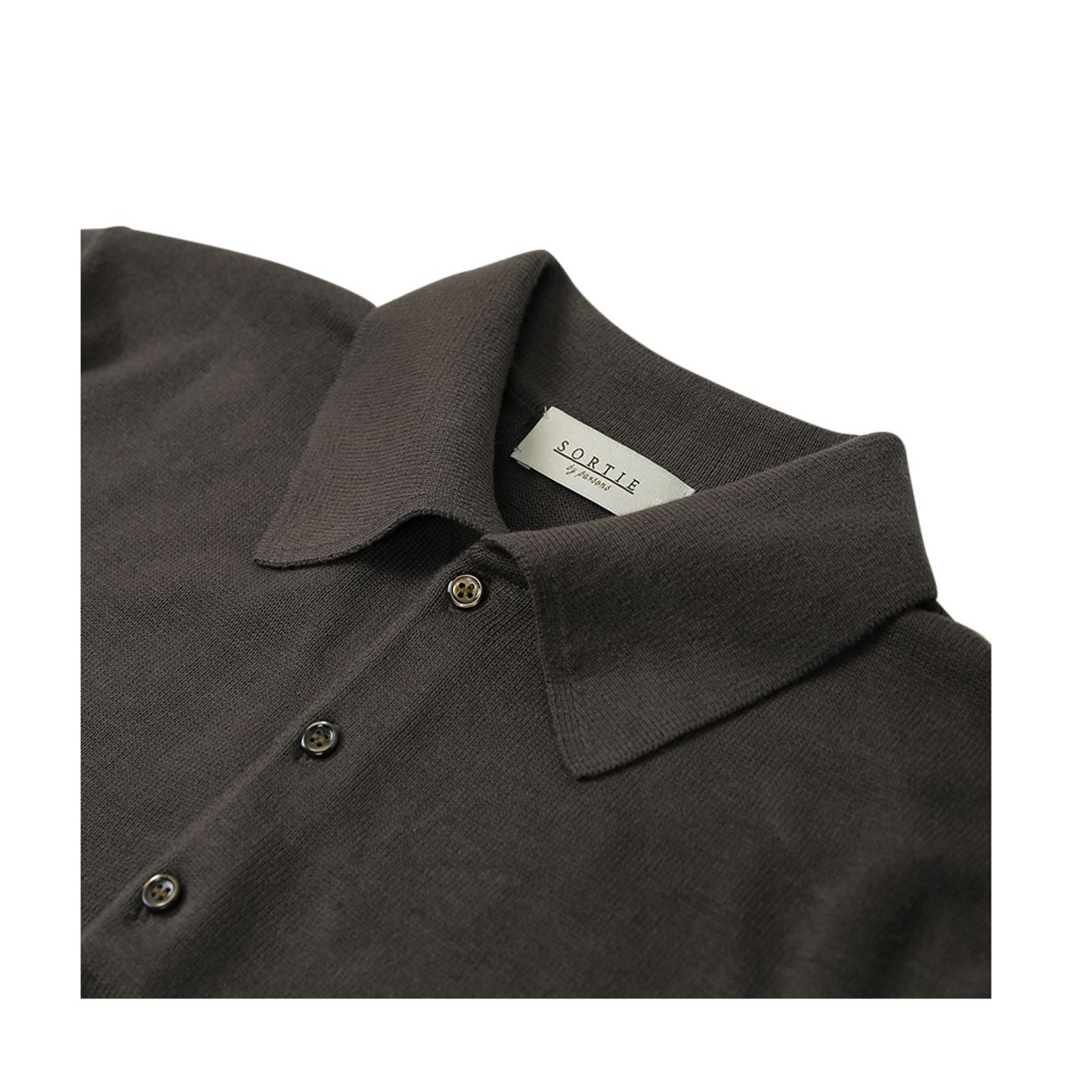 솔티(SORTIE) 14gg Polo Collar Knit (Brown)