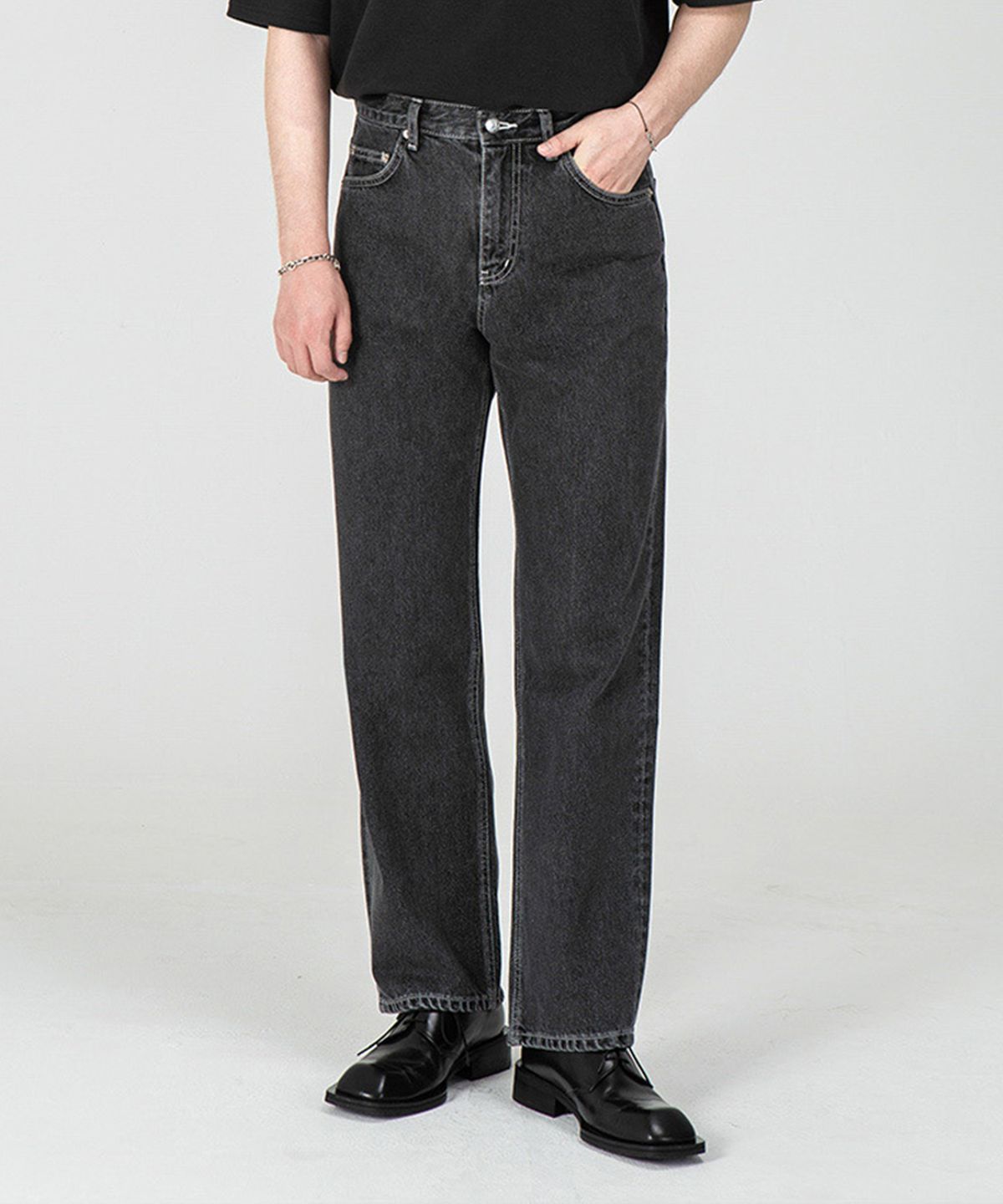 브랜디드(BRANDED) 1967 JET BLACK JEANS [WIDE STRAIGHT]